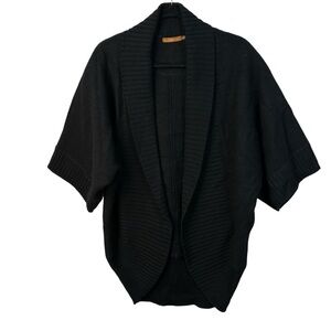 Anthro OAT Black Knit Cardigan XL Wool Blend Minimalist Chiccore Layering